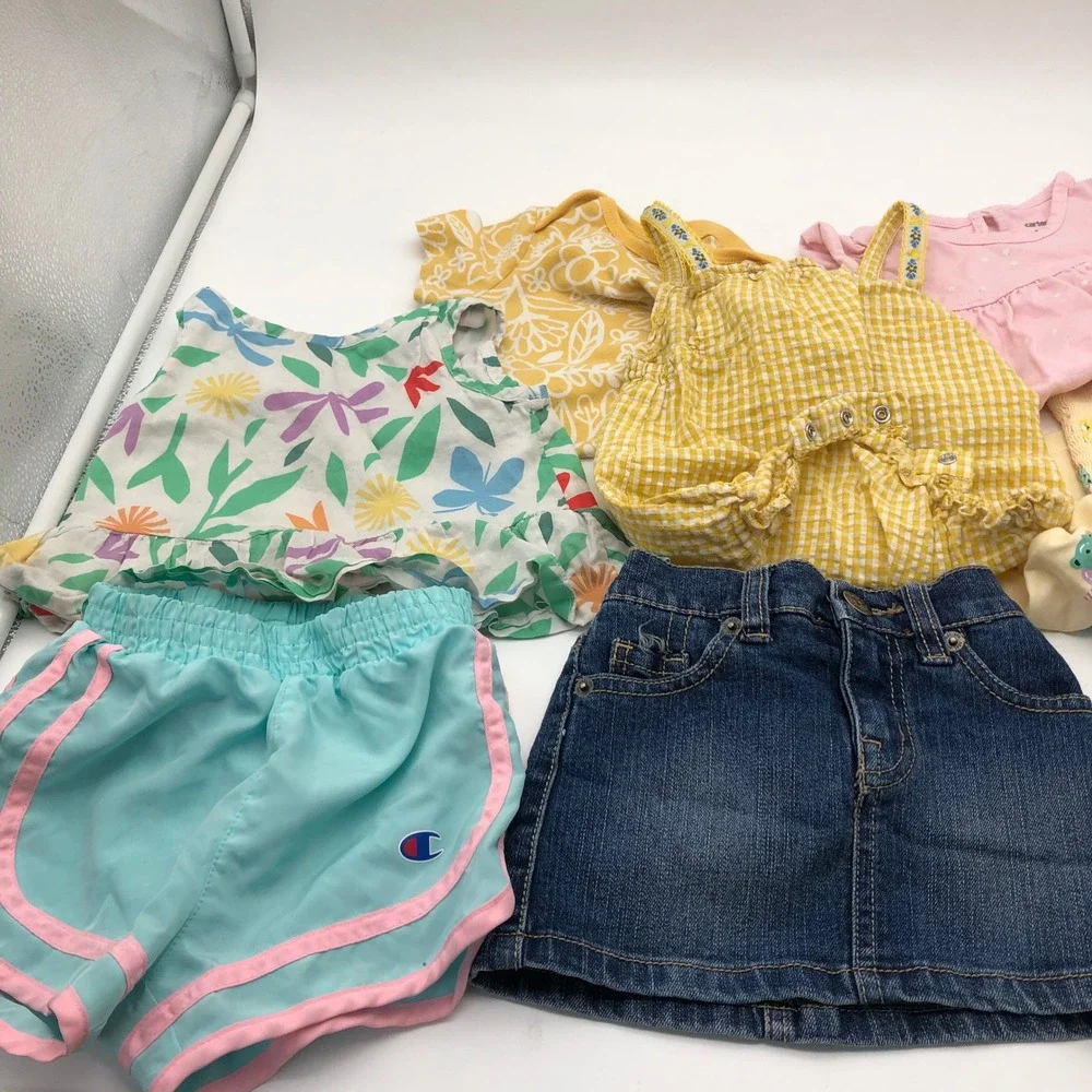 Baby Girls 12-18M Spring Summer Clothing BUNDLE Lot Shorts Swimsuit Bodysuits